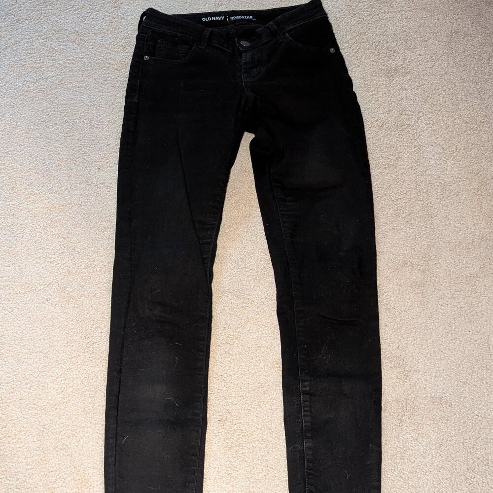 Old Navy Rockstar jeans, black, size 2, EUC!